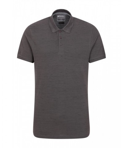 Dawnay Pique Slub Textured Mens Polo Shirt Dark Grey $13.49 Tops