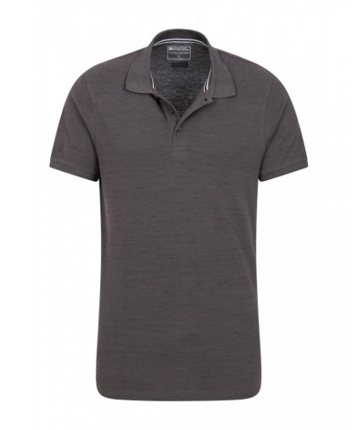 Dawnay Pique Slub Textured Mens Polo Shirt Dark Grey $13.49 Tops