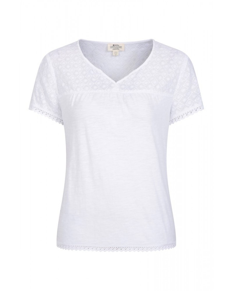 Naples Embroidered Womens Top Cream $17.15 Tops