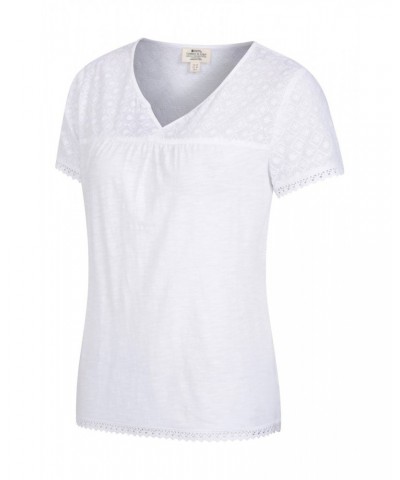 Naples Embroidered Womens Top Cream $17.15 Tops