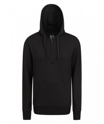 Womens Bamboo Rich Half-Zip Hoodie Black $28.08 Active