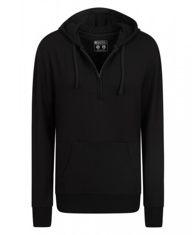 Womens Bamboo Rich Half-Zip Hoodie Black $28.08 Active