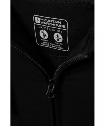 Womens Bamboo Rich Half-Zip Hoodie Black $28.08 Active