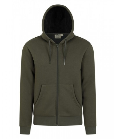 Dalton Mens Sherpa Lined Hoodie Dark Khaki $24.00 Tops