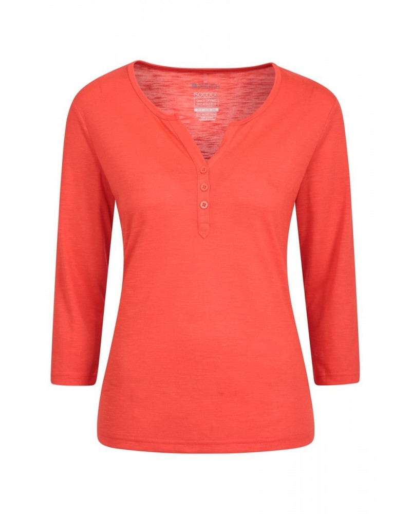 Paphos Womens Quick-Dry UV Button Top Orange $16.50 Tops