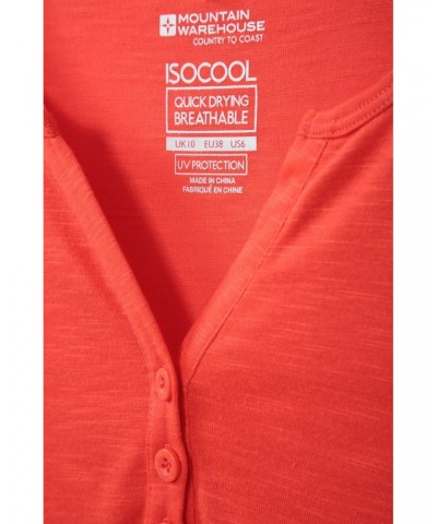 Paphos Womens Quick-Dry UV Button Top Orange $16.50 Tops