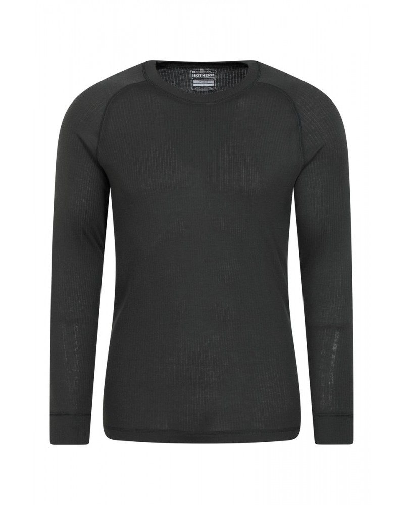 Talus Mens Long Sleeved Round Neck Top Dark Grey $13.33 Thermals