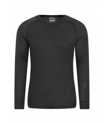 Talus Mens Long Sleeved Round Neck Top Dark Grey $13.33 Thermals