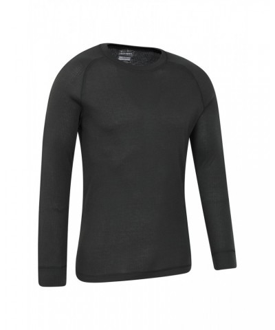 Talus Mens Long Sleeved Round Neck Top Dark Grey $13.33 Thermals