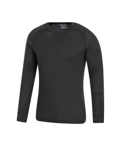 Talus Mens Long Sleeved Round Neck Top Dark Grey $13.33 Thermals