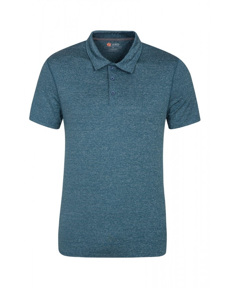 Mens Agra Stripe Polo Petrol $19.46 Tops