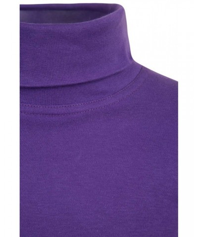 Meribel Kids Cotton Turtle Neck Top Purple $11.59 Base Layers