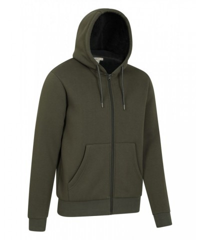 Dalton Mens Sherpa Lined Hoodie Dark Khaki $24.00 Tops