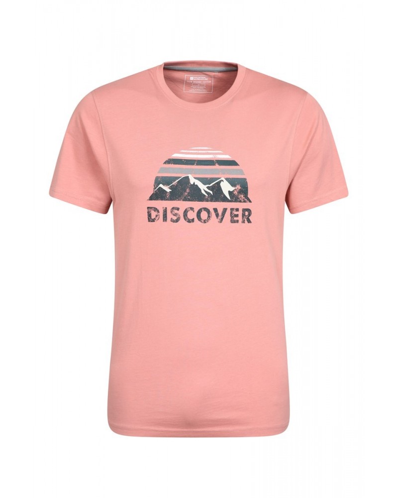 Discover Mens Organic Cotton T-Shirt Light Pink $14.74 Tops