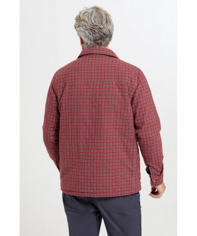 Tyne Mens Reversible Flannel Shirt Dark Red $21.59 Tops