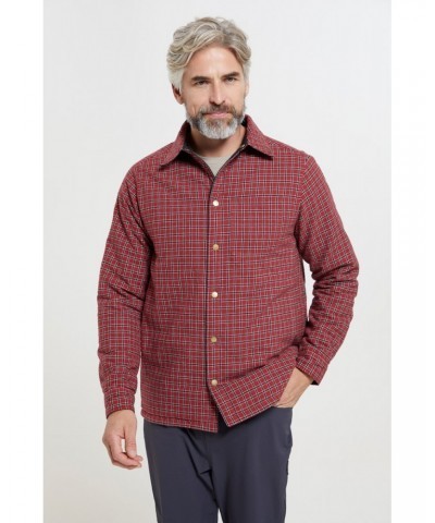 Tyne Mens Reversible Flannel Shirt Dark Red $21.59 Tops