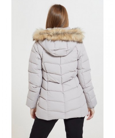 Isla II Womens Long Down Jacket Light Beige $53.90 Jackets