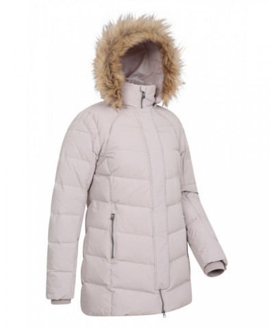 Isla II Womens Long Down Jacket Light Beige $53.90 Jackets