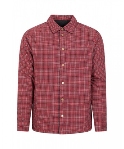 Tyne Mens Reversible Flannel Shirt Dark Red $21.59 Tops