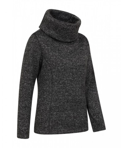 Idris II Womens Cowl Neck Fleece Charcoal $19.79 Fleece