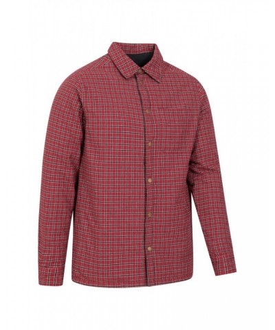 Tyne Mens Reversible Flannel Shirt Dark Red $21.59 Tops