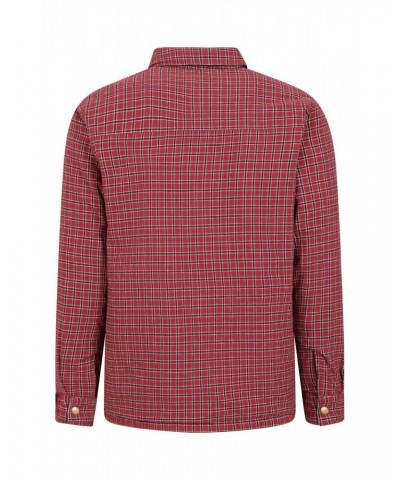 Tyne Mens Reversible Flannel Shirt Dark Red $21.59 Tops