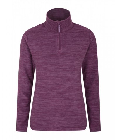 Snowdon Melange Womens Half-Zip Fleece Dark Purple $12.50 Fleece