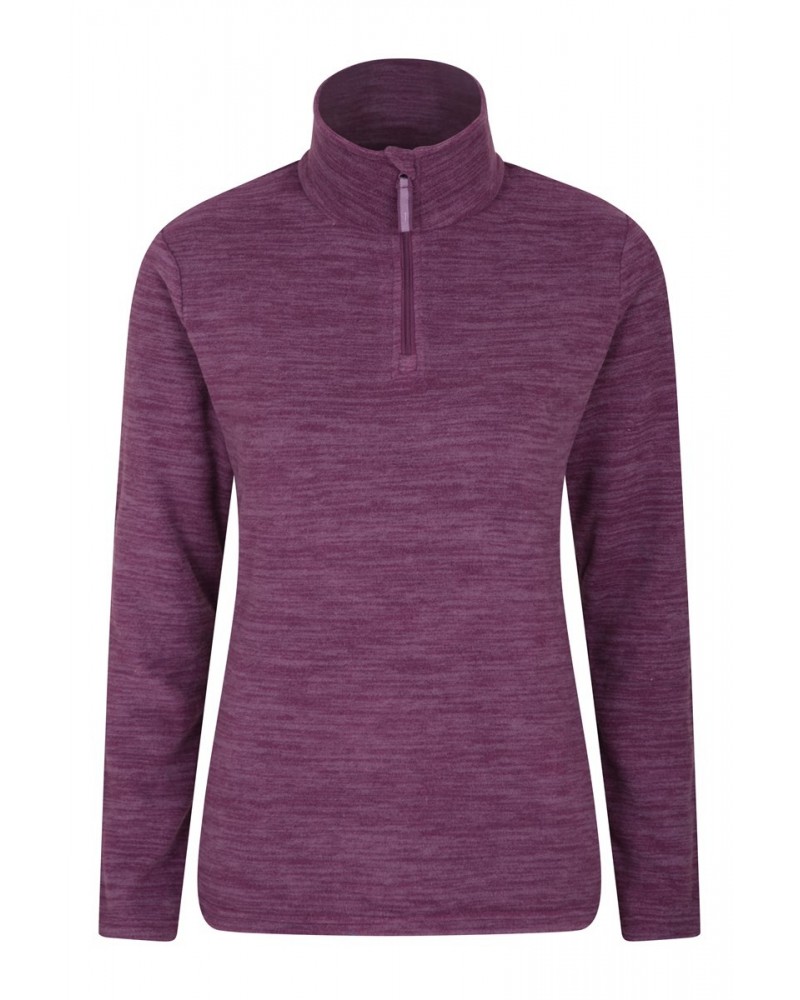 Snowdon Melange Womens Half-Zip Fleece Dark Purple $12.50 Fleece