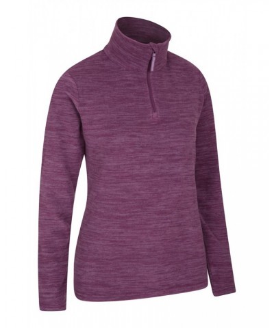 Snowdon Melange Womens Half-Zip Fleece Dark Purple $12.50 Fleece