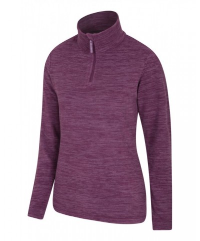 Snowdon Melange Womens Half-Zip Fleece Dark Purple $12.50 Fleece