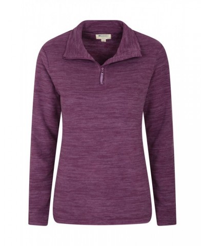 Snowdon Melange Womens Half-Zip Fleece Dark Purple $12.50 Fleece