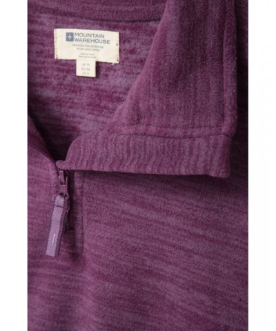 Snowdon Melange Womens Half-Zip Fleece Dark Purple $12.50 Fleece