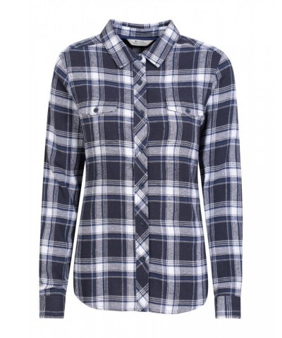 Willow Brushed Flannel Womens Shirt Blue $13.24 Tops