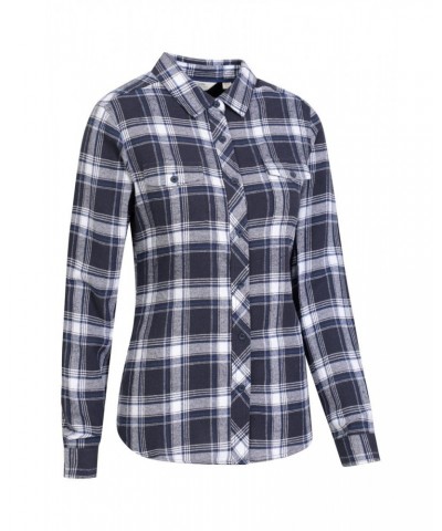 Willow Brushed Flannel Womens Shirt Blue $13.24 Tops