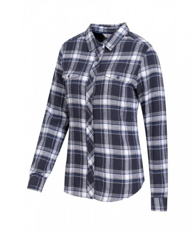 Willow Brushed Flannel Womens Shirt Blue $13.24 Tops