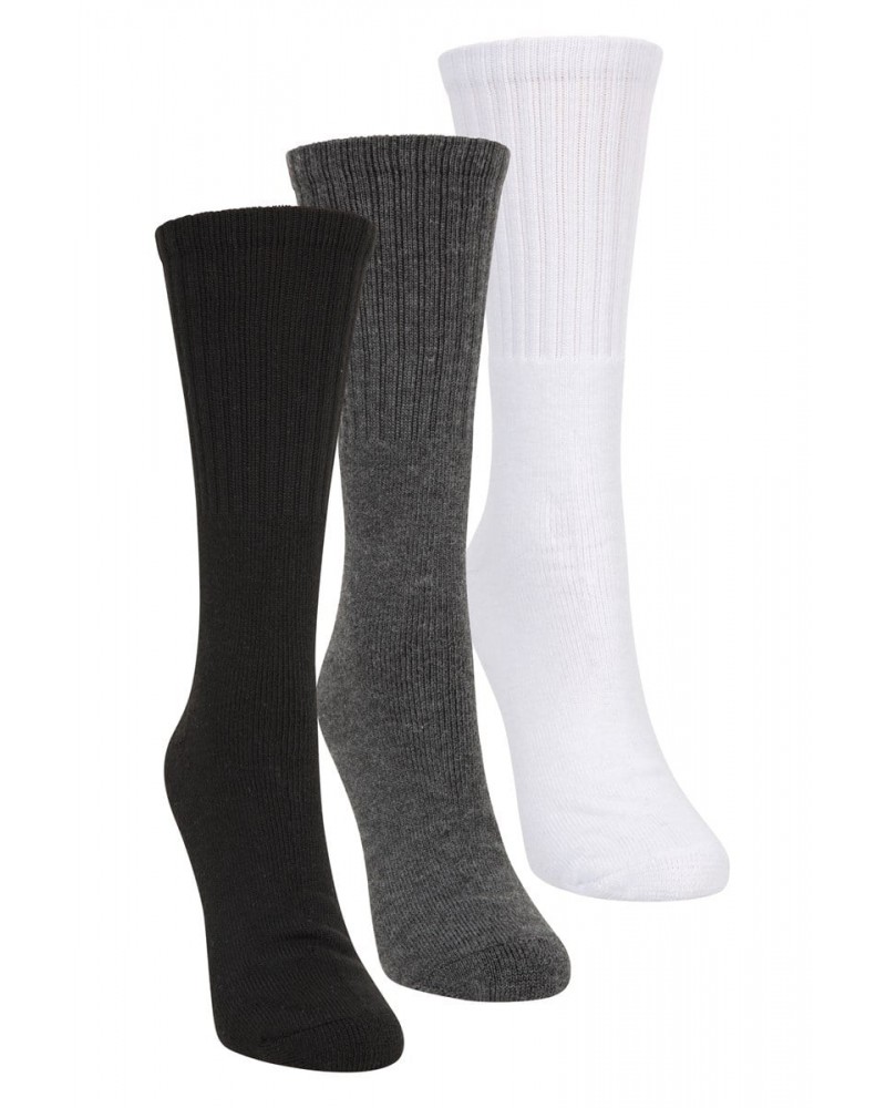 Outdoor Womens Mid-Calf Hiking Socks 3-Pack Grey $10.19 Accessories