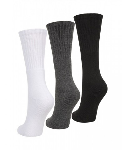 Outdoor Womens Mid-Calf Hiking Socks 3-Pack Grey $10.19 Accessories