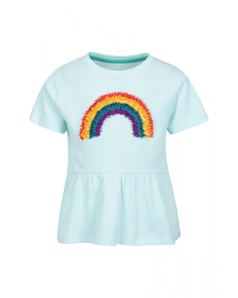 Kids Organic Ruffle Hem Tee Blue $10.19 Tops