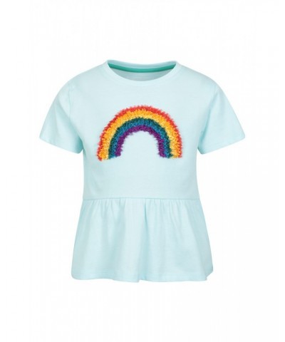 Kids Organic Ruffle Hem Tee Blue $10.19 Tops