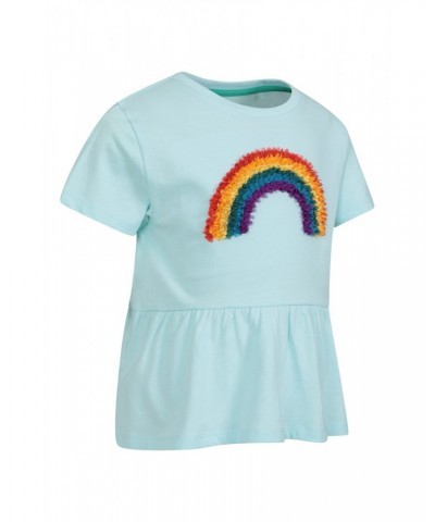 Kids Organic Ruffle Hem Tee Blue $10.19 Tops