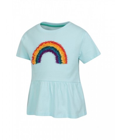 Kids Organic Ruffle Hem Tee Blue $10.19 Tops