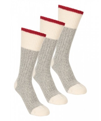 Isowool Mens Chunky Mid-Calf Socks 3-Pack Grey $14.85 Accessories