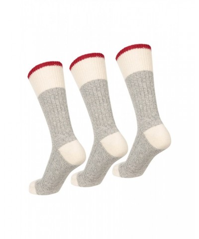 Isowool Mens Chunky Mid-Calf Socks 3-Pack Grey $14.85 Accessories