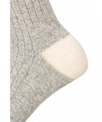 Isowool Mens Chunky Mid-Calf Socks 3-Pack Grey $14.85 Accessories