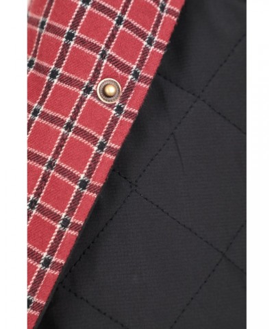 Tyne Mens Reversible Flannel Shirt Dark Red $21.59 Tops