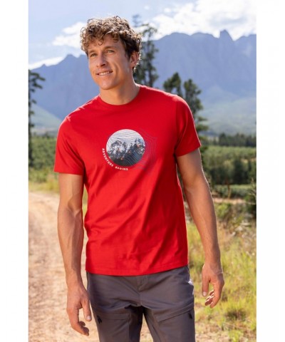 Adventure Begins Organic Cotton Mens T-Shirt Red $13.86 Tops