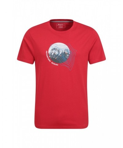 Adventure Begins Organic Cotton Mens T-Shirt Red $13.86 Tops