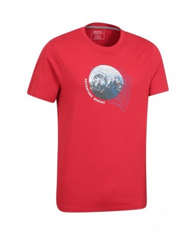 Adventure Begins Organic Cotton Mens T-Shirt Red $13.86 Tops