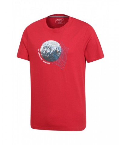 Adventure Begins Organic Cotton Mens T-Shirt Red $13.86 Tops