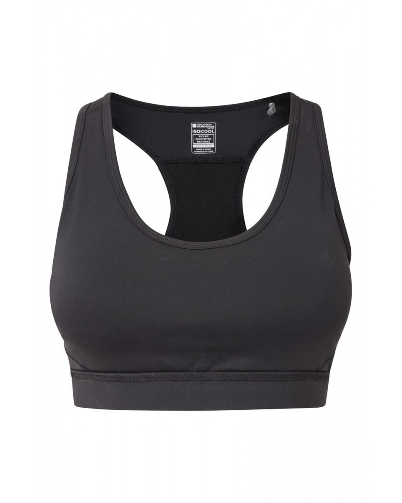 Mesh Motion Womens Sports Bra Jet Black $16.80 Active